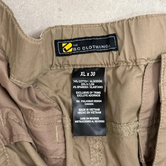 BC Clothing Mens Tan Hiking Nylon Convertible Pants Size XL - Picture 7 of 11